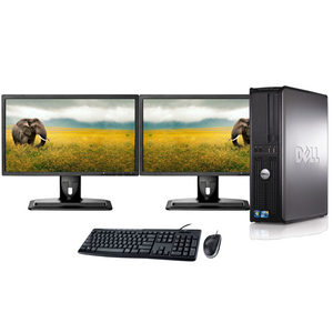 Dell Optiplex Desktop PC Tower - Factory Refurbished- 1 TB with Dual 22 inch Monitors - Includes 2 year warranty
